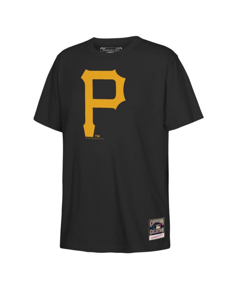 Big Boys and Girls Black Pittsburgh Pirates Retro Logo T-Shirt