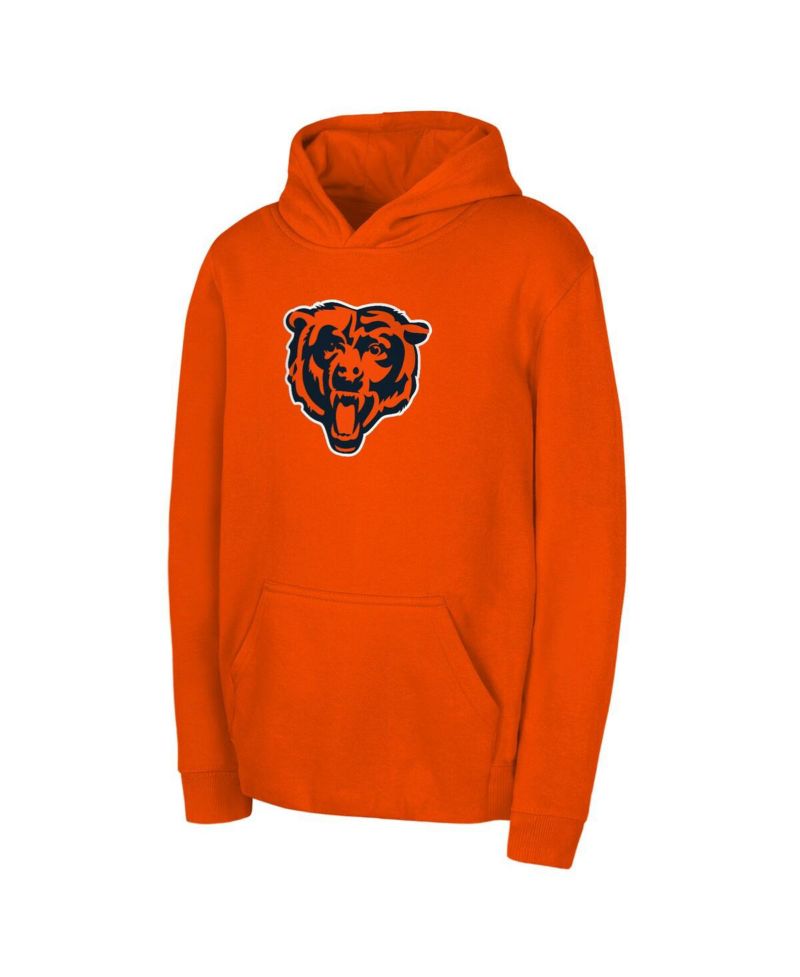 Big Boys and Girls Orange Chicago Bears Team Logo Pullover Hoodie