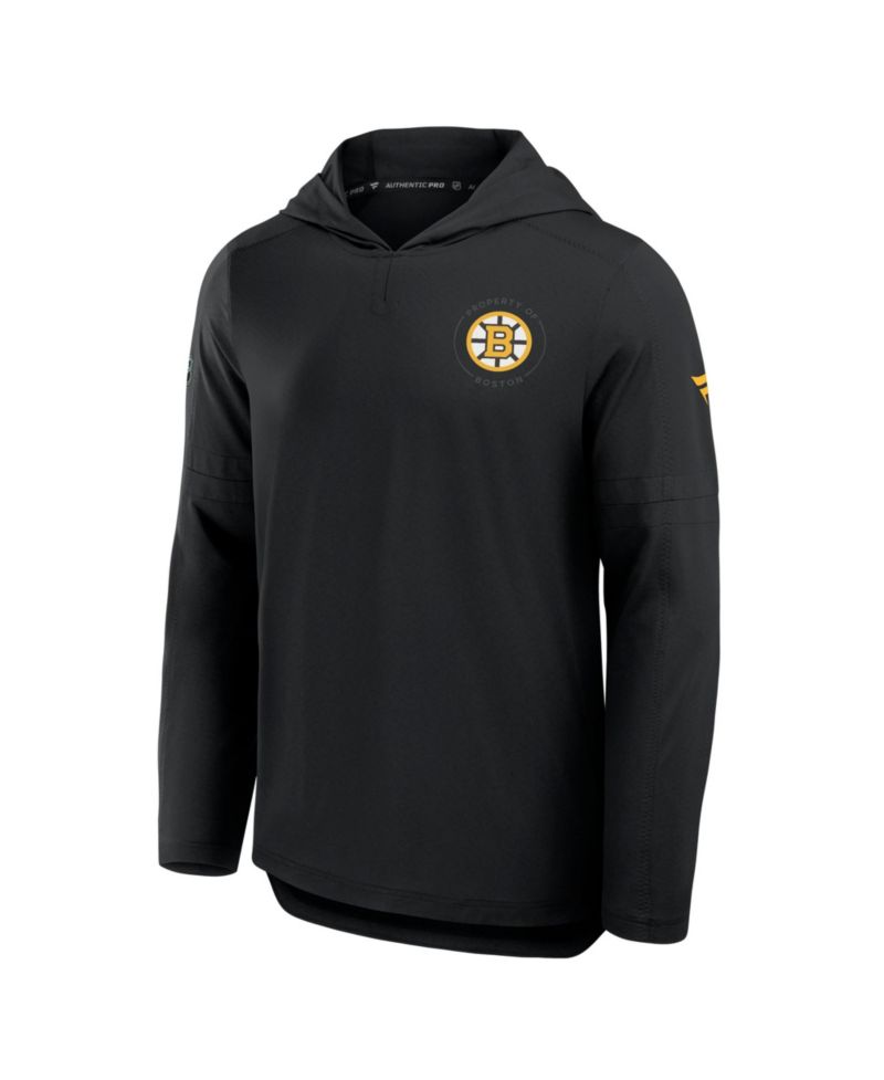 Men's Black Boston Bruins Authentic Pro Train Lightweight Hoodie