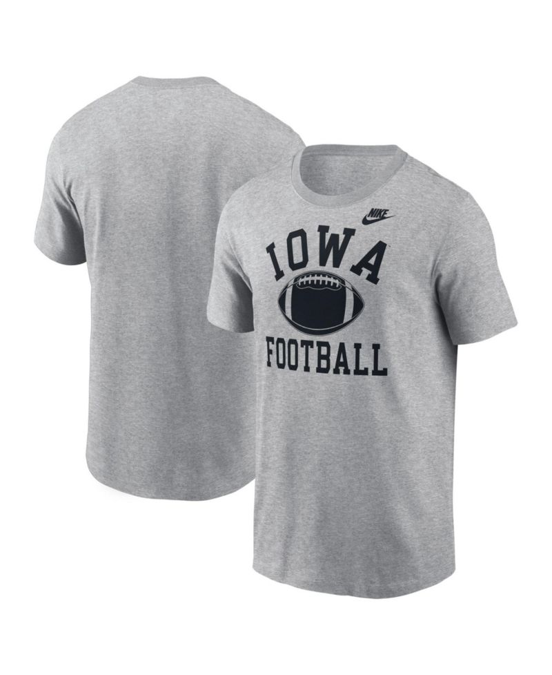Men's Heather Gray Iowa Hawkeyes Legacy Football Icon T-Shirt