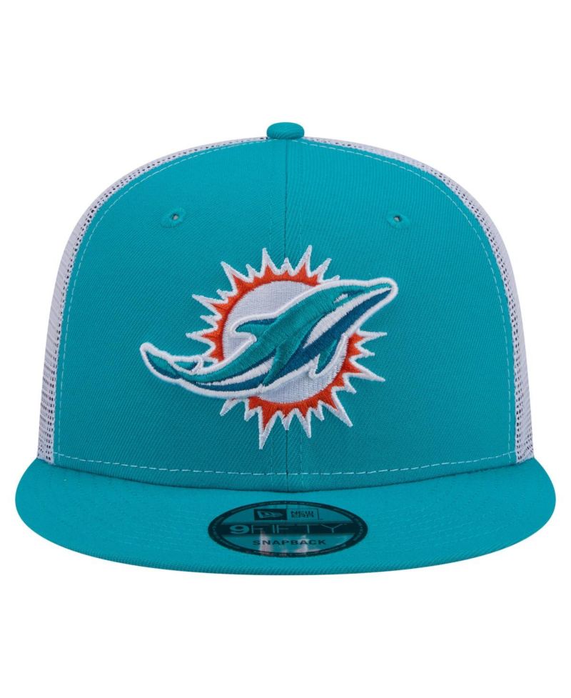 Men's Aqua Miami Dolphins Core Team 9FIFTY Trucker Snapback Hat