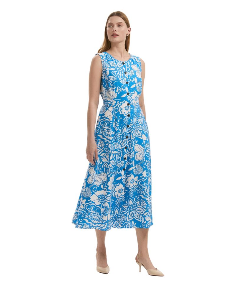 Women's Aimee Floral Sleeveless Midi Dress with Pockets