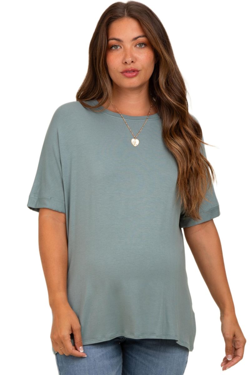 Women's Light Olive Relaxed Fit T-Shirt