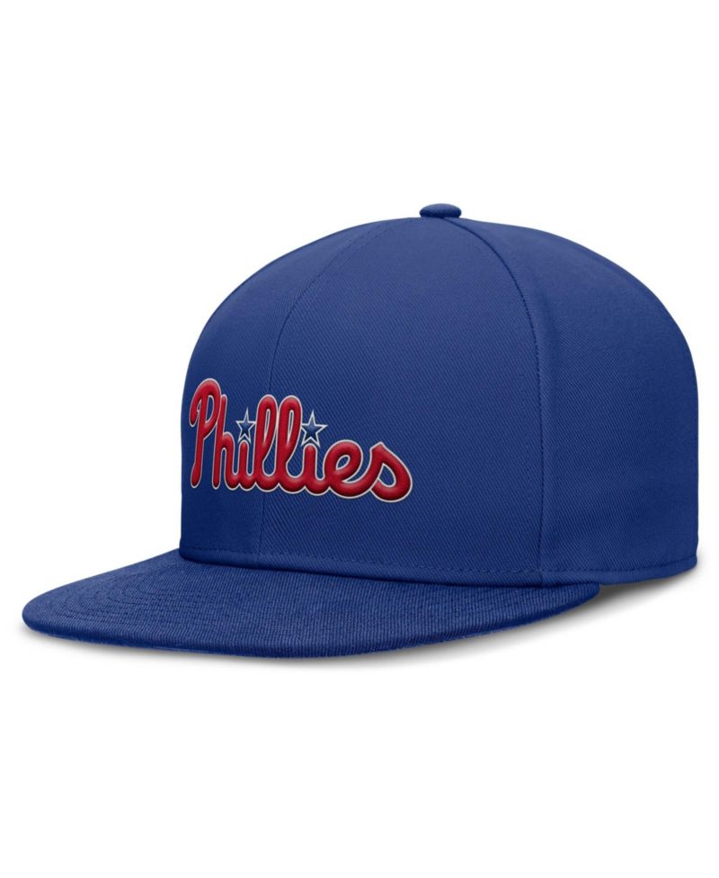 Men's Royal Philadelphia Phillies Wordmark Dri-FIT Round Bill True Fitted Hat