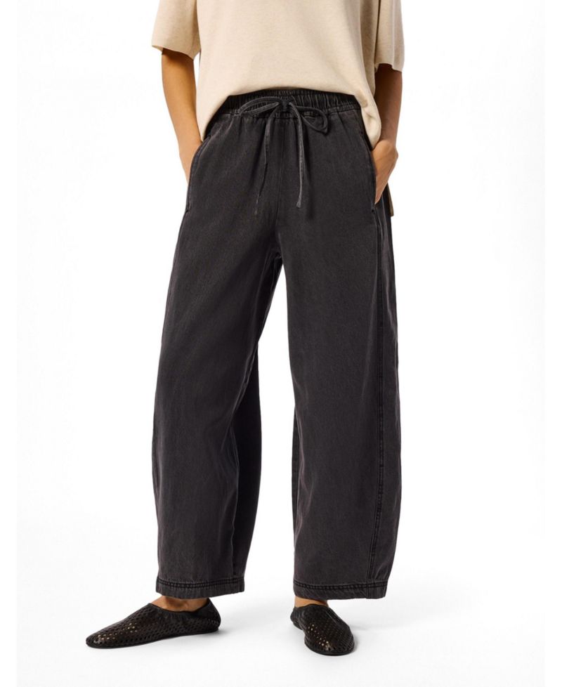 Women's Casual Denim Barrel Trouser