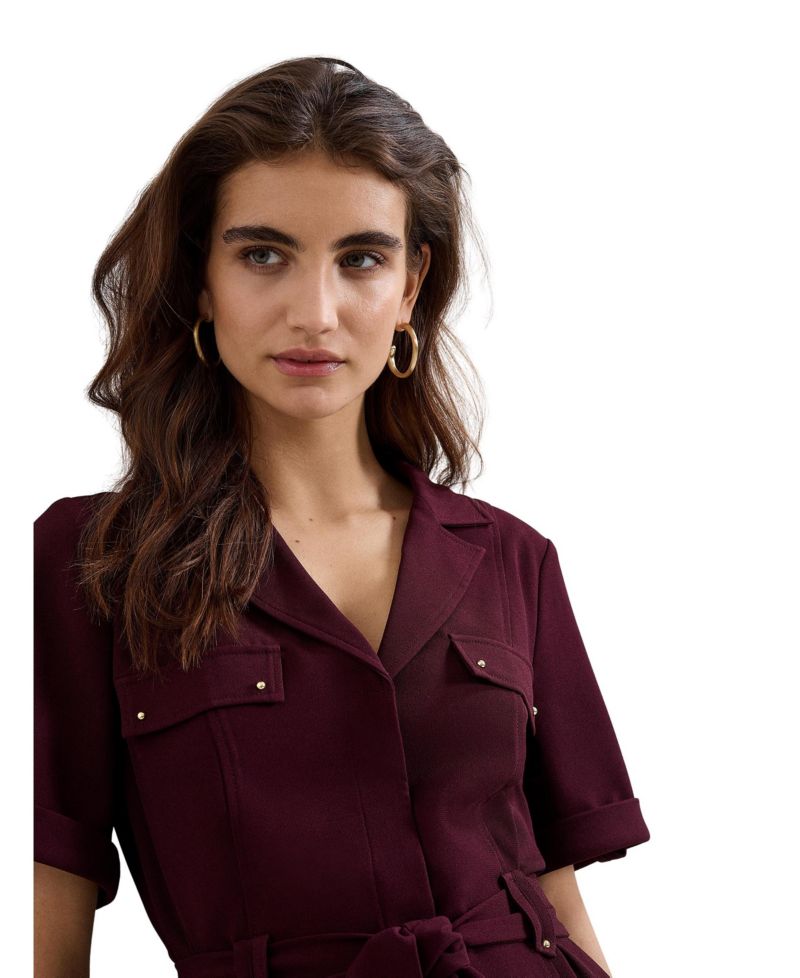 Women's Marlina Belted Short-Sleeve Mini Shirt Dress