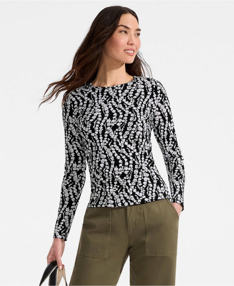 Women's Tall Long Sleeve Crewneck Garden Tee - Sunshade UPF 50 Quick Dry
