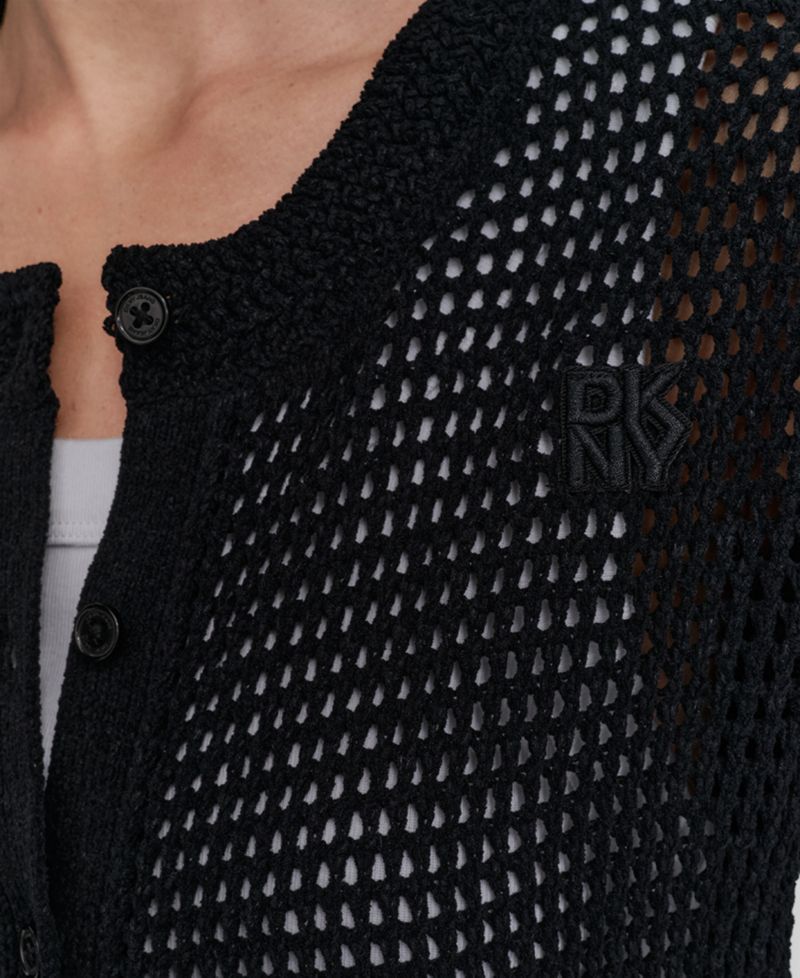 Women's Baby Chenille Open-Stitch Long-Sleeve Cardigan