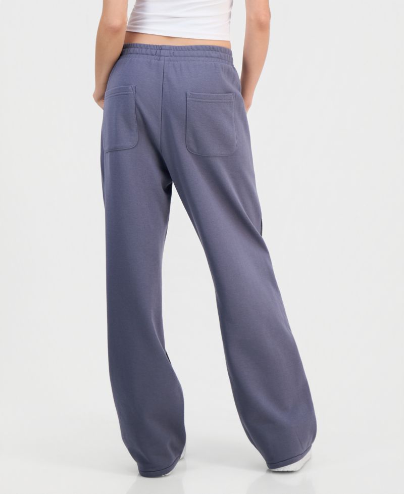 Juniors' Hybrid Denim Wide Leg Sweatpants