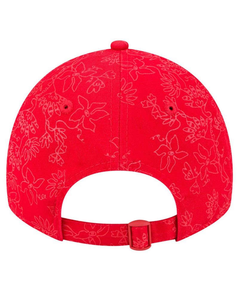 Women's Red Los Angeles Angels Tonal Floral 9TWENTY Adjustable Hat