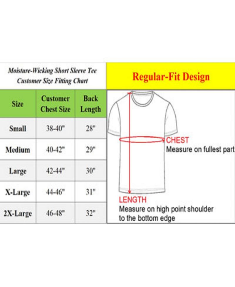 Men's Short Sleeve Moisture-Wicking Quick Dry Performance Crew Neck Tee -5 Pack