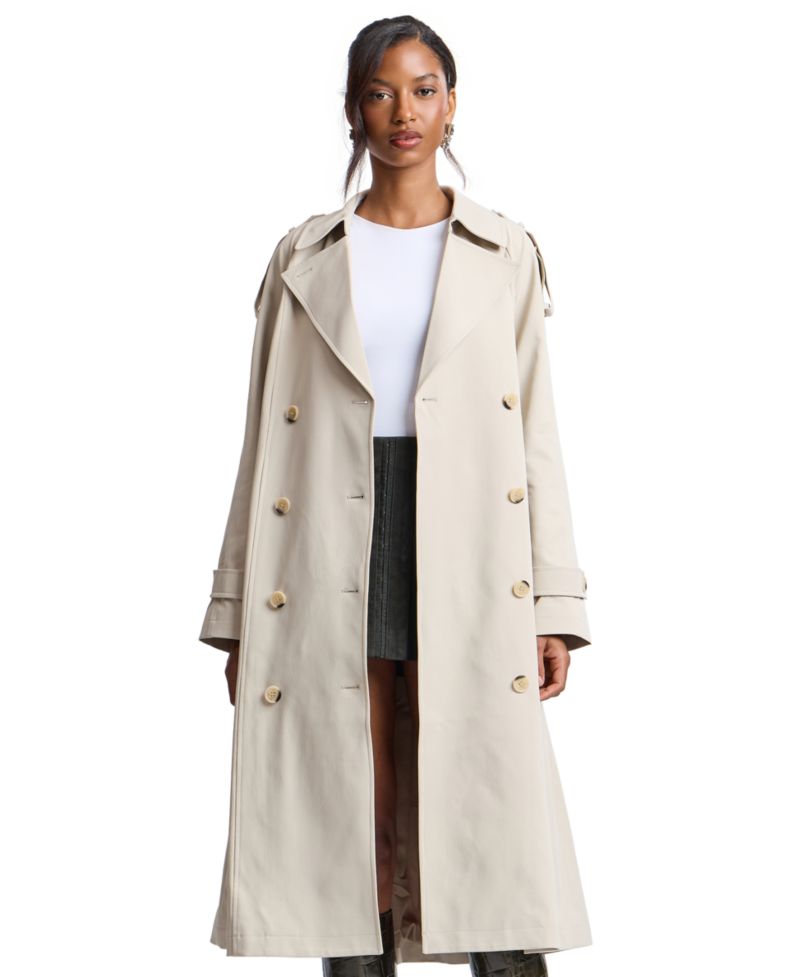 Women's Belted Double-Breasted Cocoon Trench Coat