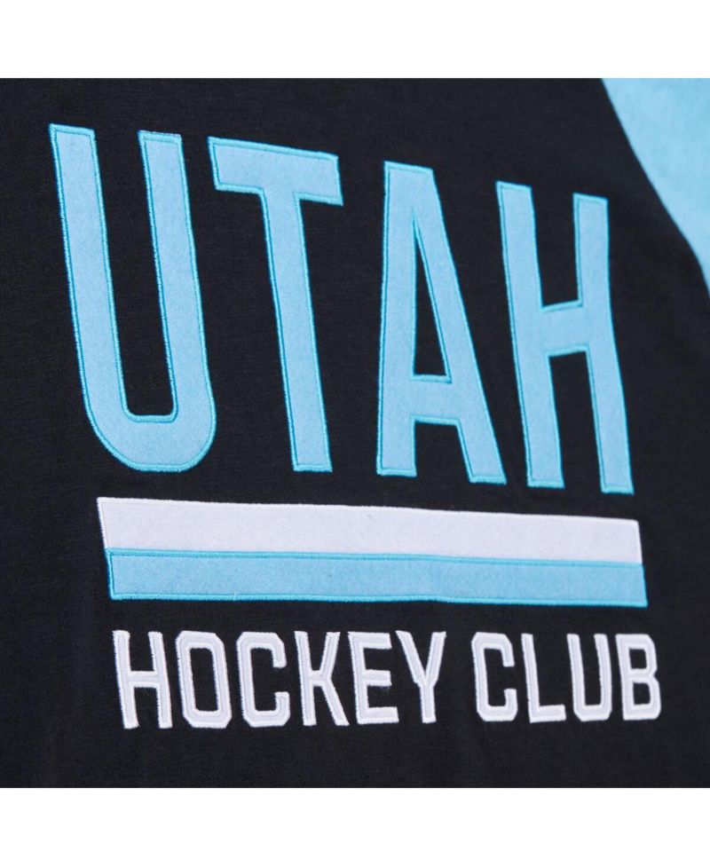 Men's Black/Light Blue Utah Mammoth Legendary Slub Long Sleeve Raglan T-Shirt