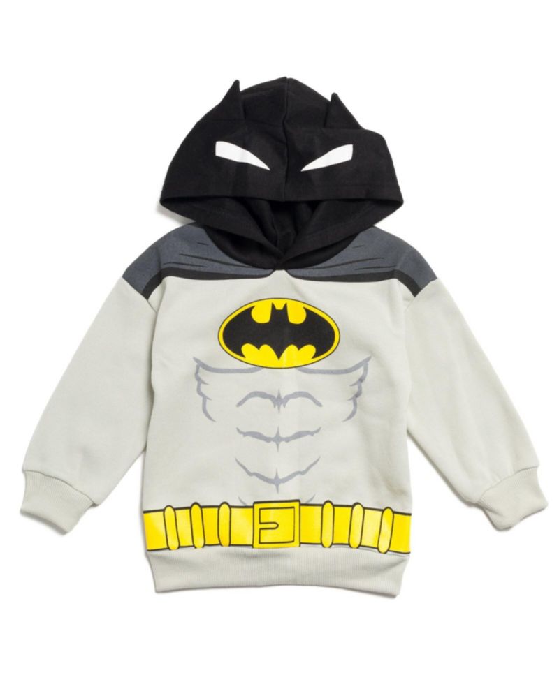 Little Boys 6-20 Superman Batman Fleece Pullover Hoodie and Pants Outfit Set