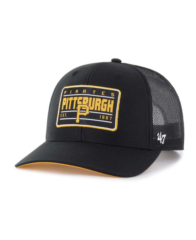 Men's Black Pittsburgh Pirates Hardline Trucker Adjustable Hat