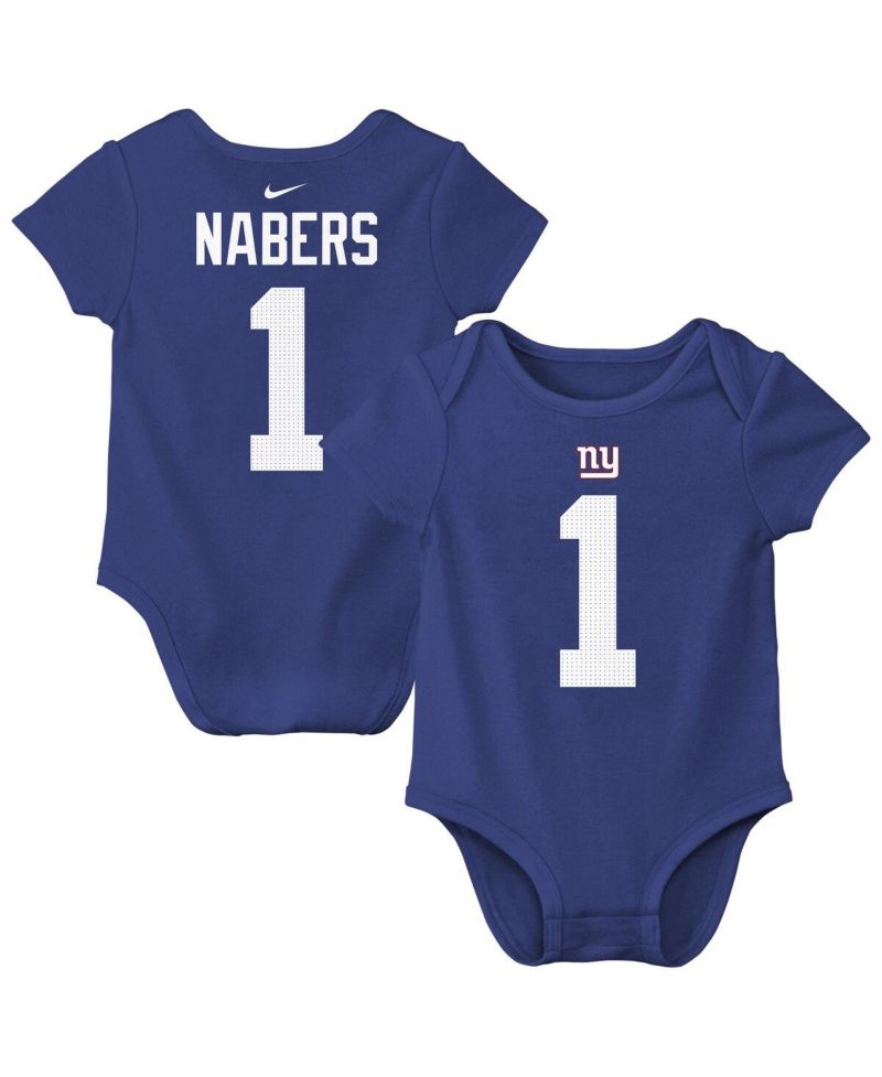 Baby Boys and Girls Malik Nabers Royal New York Giants Player Name & Number Bodysuit