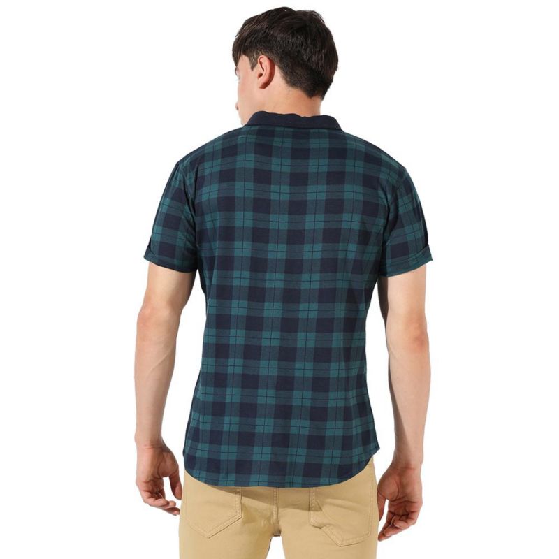 Men's Green & Blue Tartan Plaid Shirt