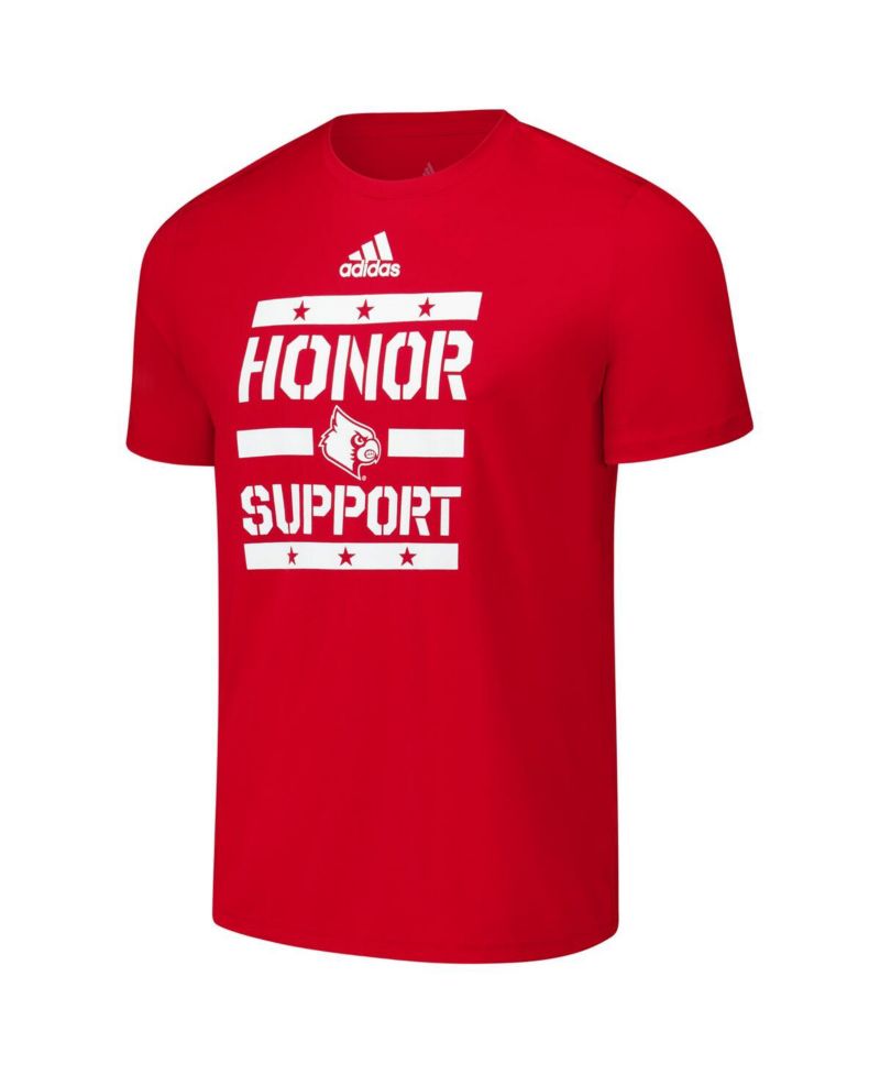 Men's Red Louisville Cardinals Honor Support Pre-Game T-Shirt