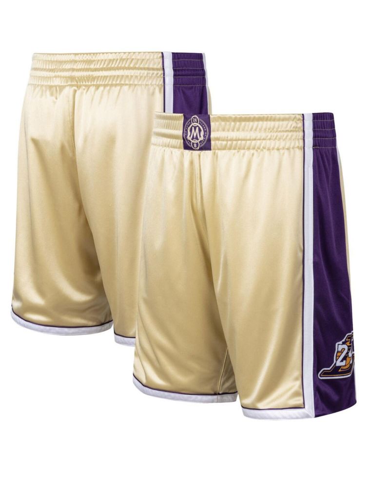 Men's Kobe Bryant Gold-Tone Los Angeles Lakers Hall of Fame Class of 2020 Authentic Hardwood Classics Shorts