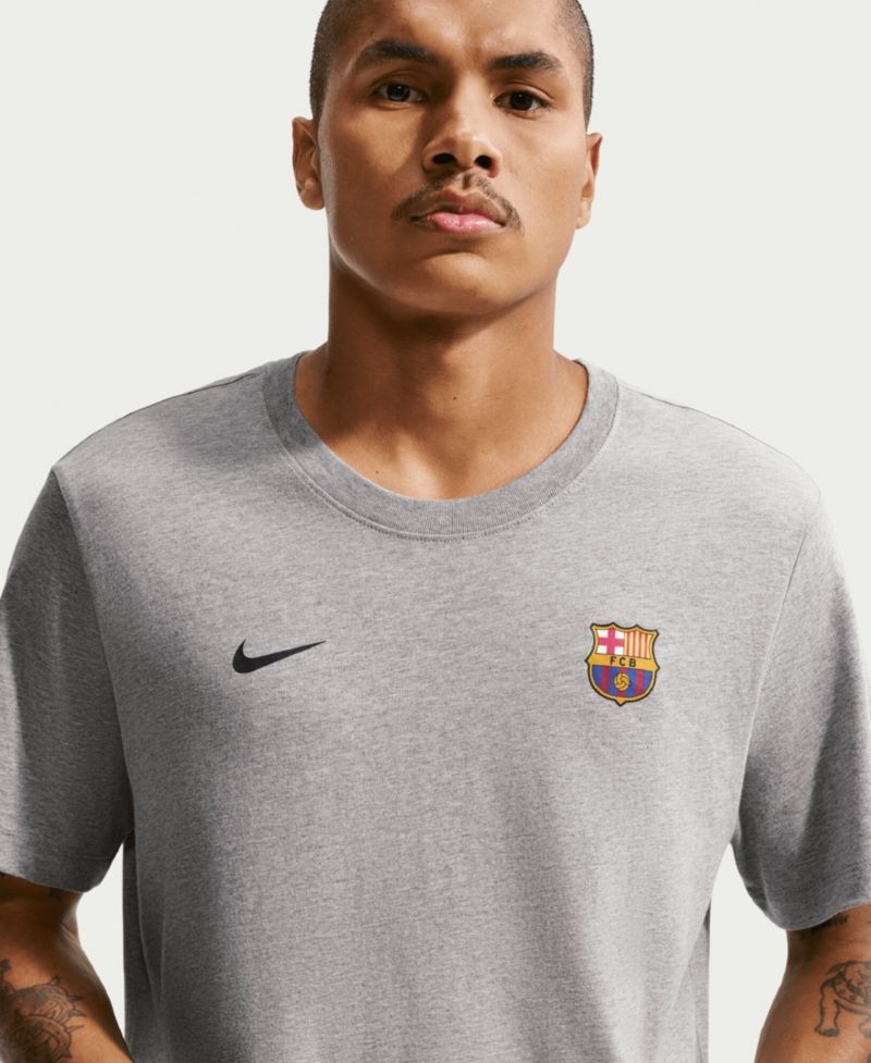 Men's Gray Barcelona Crest Essential T-Shirt