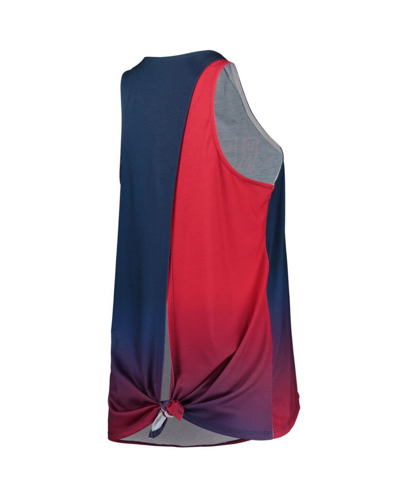 Women's Navy Boston Red Sox Gradient Tie-Back Racerback Tank Top