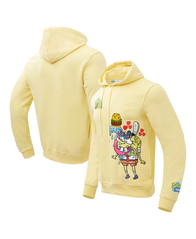 Men's Yellow SpongeBob SquarePants Krabby Patty Pullover Hoodie