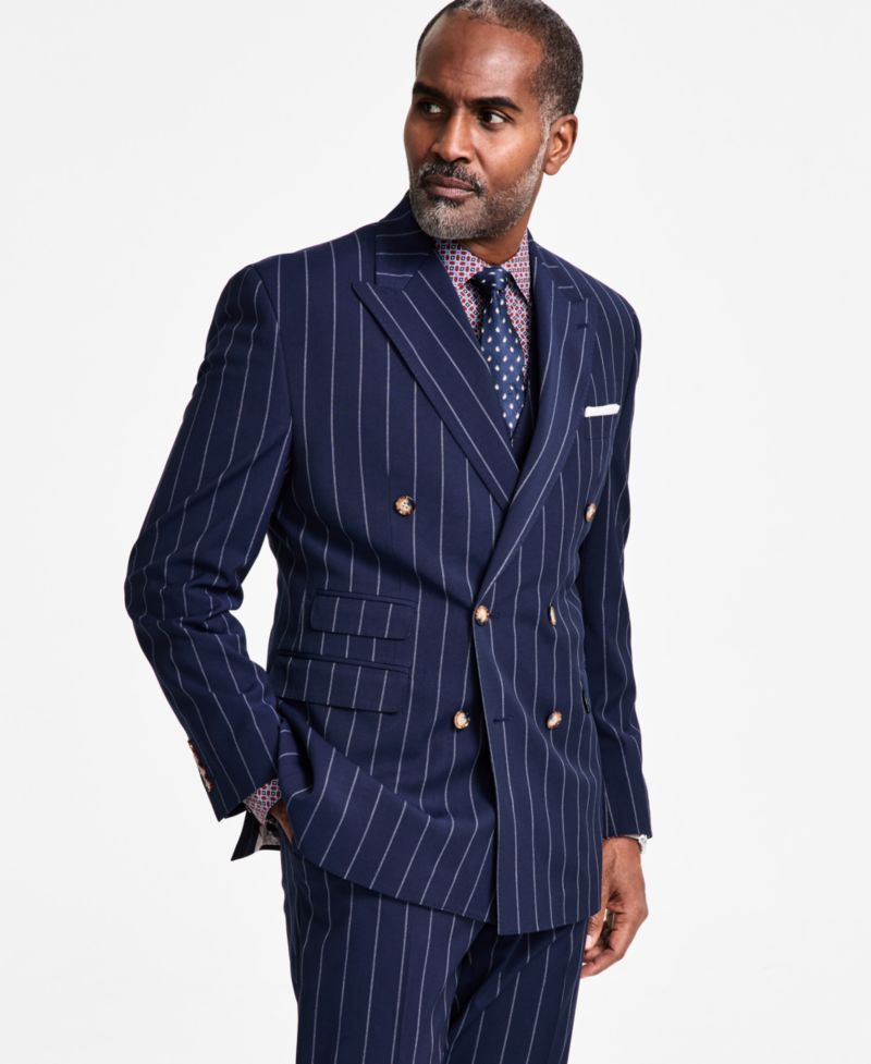 Men's Pinstriped Double-Breasted Suit Separate