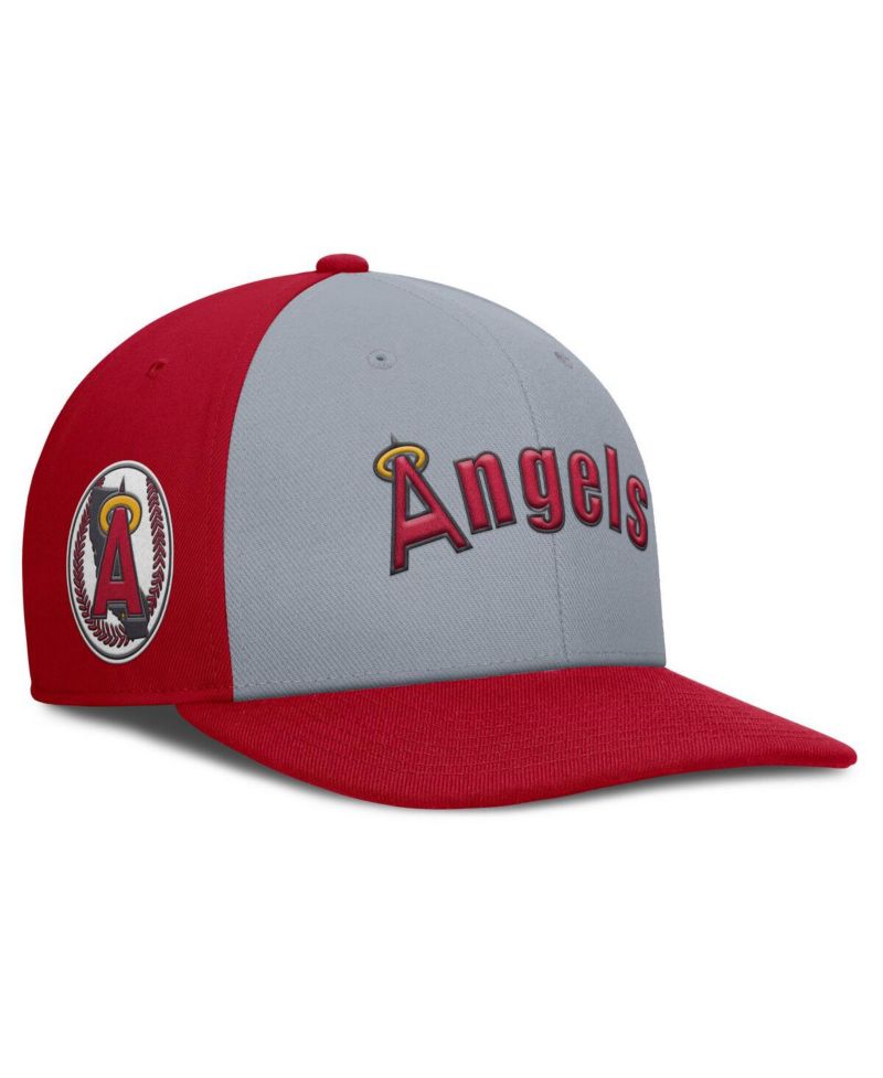Men's Gray/Red California Angels Cooperstown Collection Pro Performance Snapback Hat