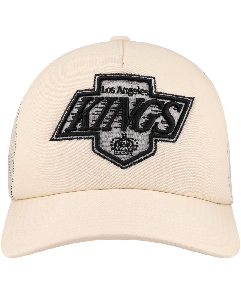 Men's Cream Los Angeles Kings Foam Front Trucker Adjustable Hat