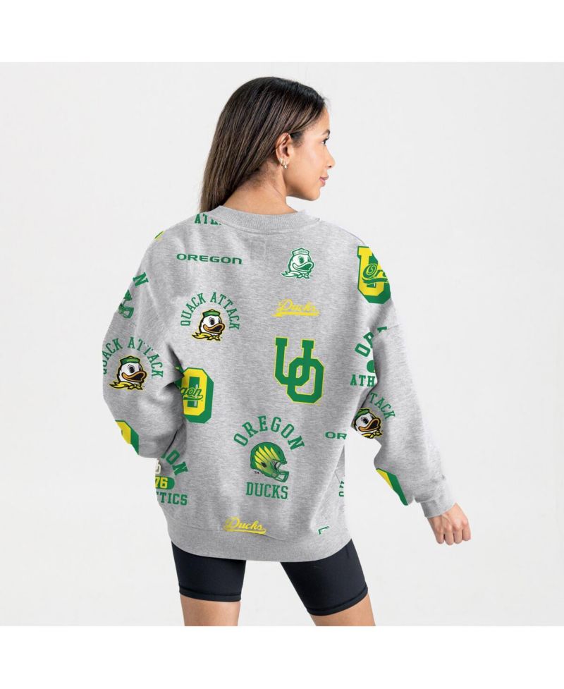 Women's Gray Oregon Ducks Always on Repeat Fleece Sweatshirt