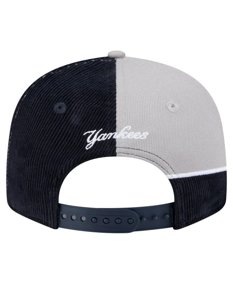 Men's Navy/Gray New York Yankees Retro Split Corduroy Snapback Hat