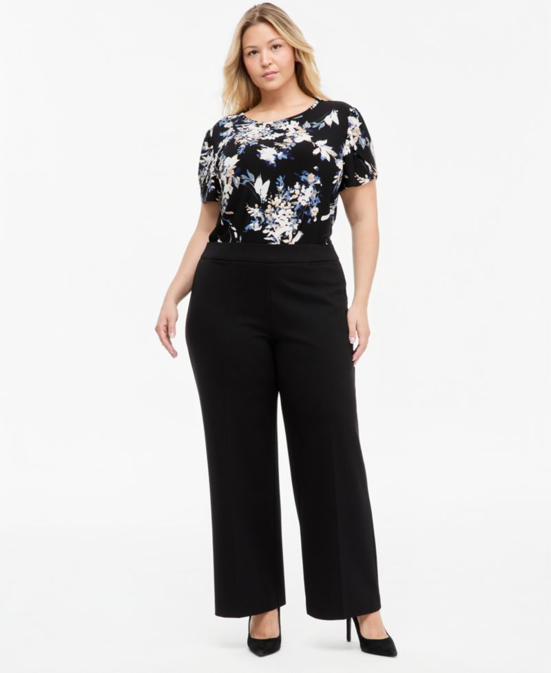 Plus Size Pull-On Wide-Leg Pants
