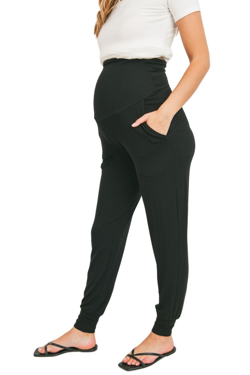 Women's Over-the-Belly Relaxed Fit Maternity Joggers with Pockets