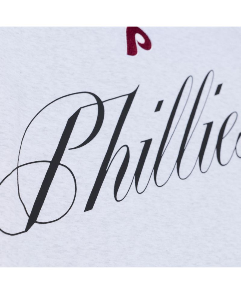 Women's Heather Gray Philadelphia Phillies Script Cropped Boxy T-Shirt