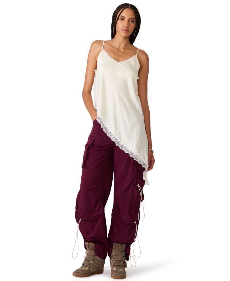 Women's Margan Sweetheart Neck Asymmetric Sleeveless Top
