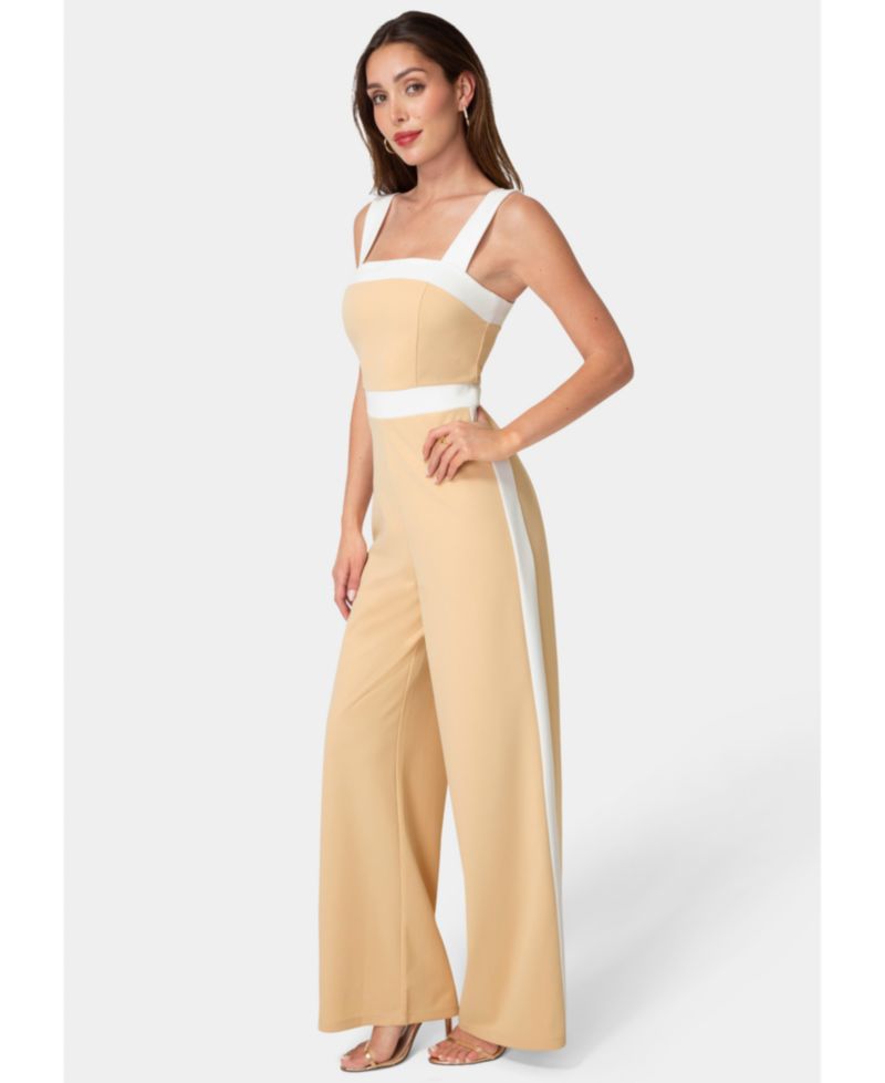 Women's Colorblock Square Neck Jumpsuit