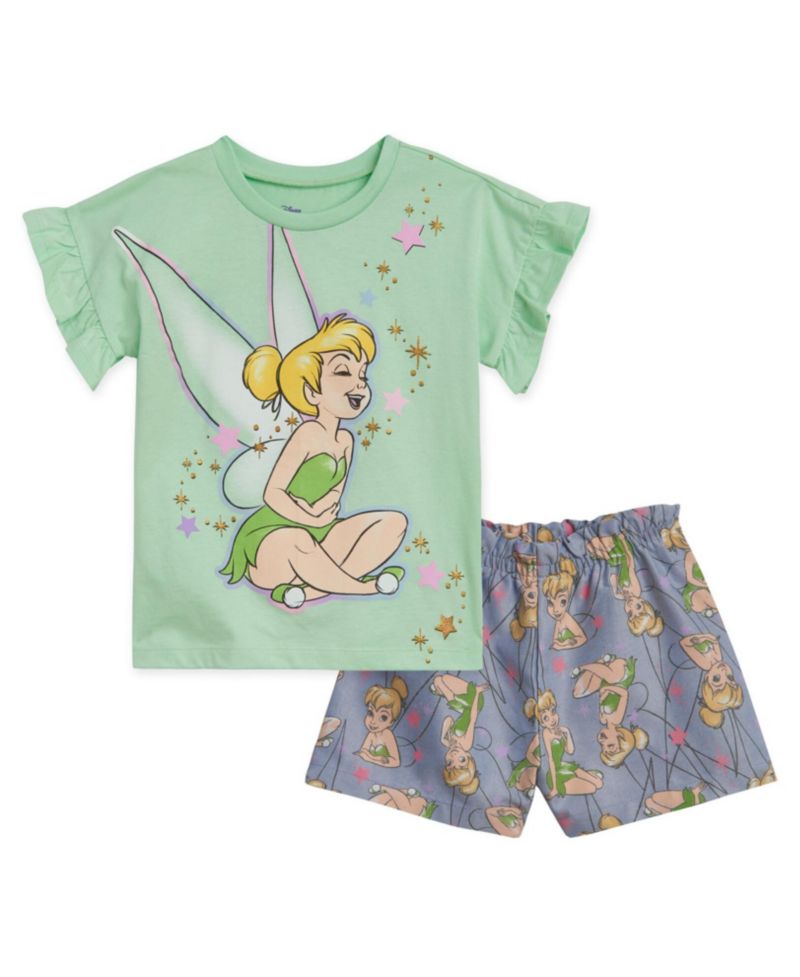 Toddler Girls Classics Princess Lilo & Stitch Winnie the Pooh T-Shirt & Chambray Shorts to (12 Months - 14-16)