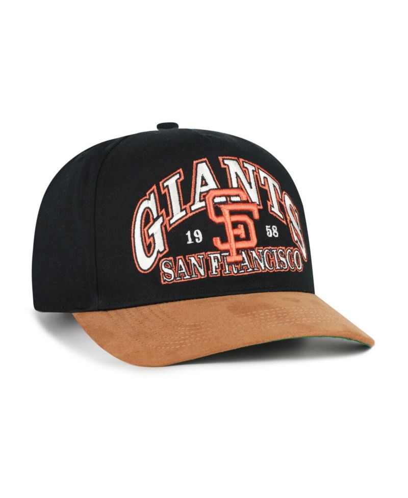 Men's Black/Brown San Francisco Giants Cooperstown Break Wood Suede Hitch Adjustable Hat