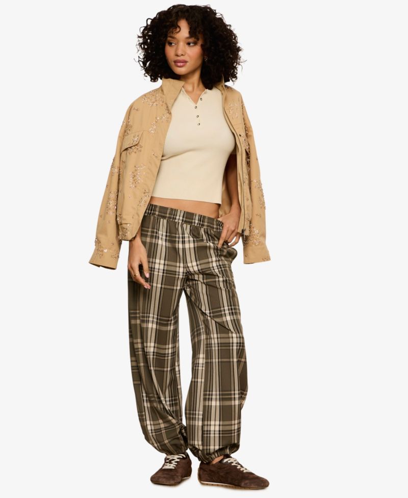 Petite Micro Balloon Wide-Leg Pants