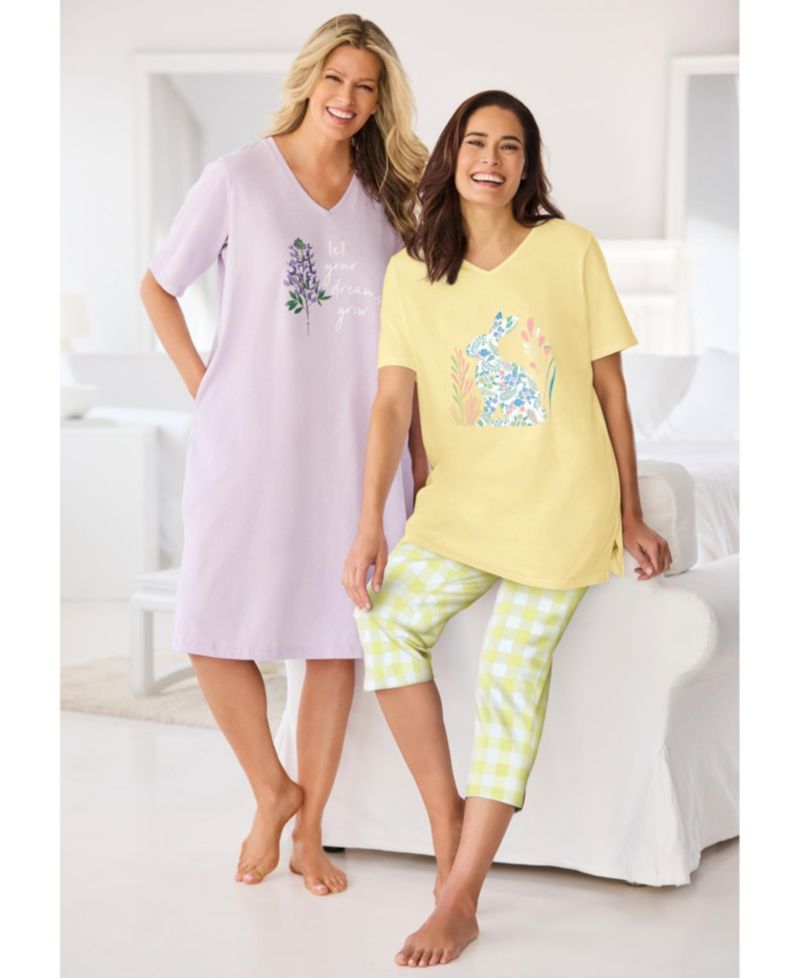 Plus Size Only Necessities Capri Pajamas