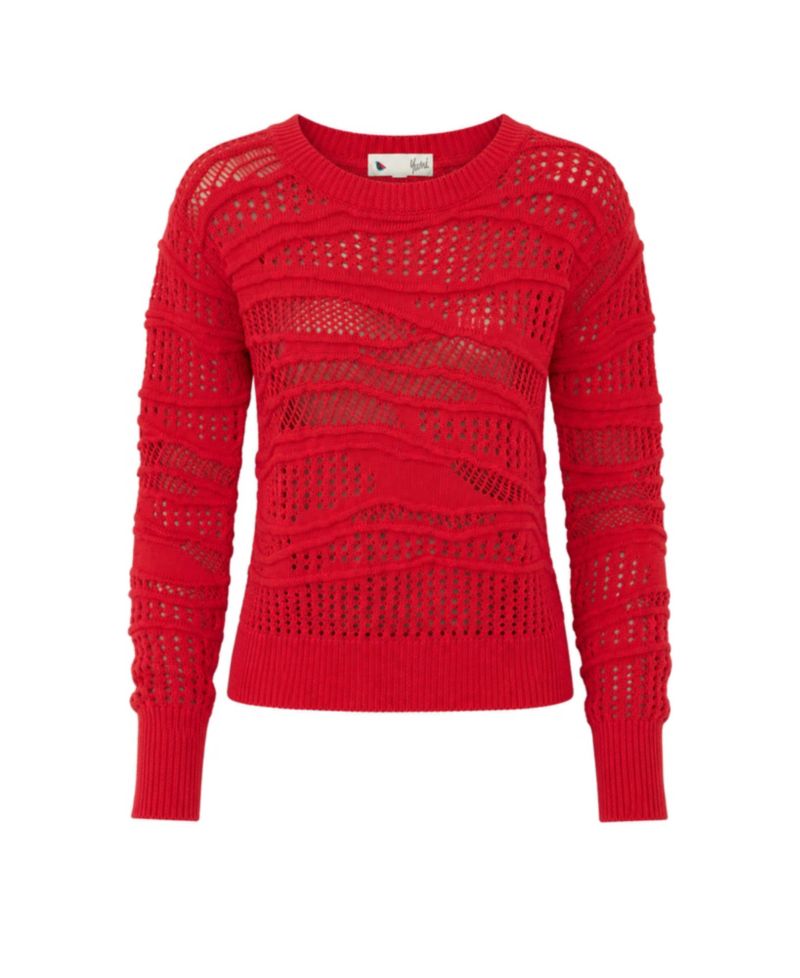 Women's Wave Pointelle Knitted Jumper
