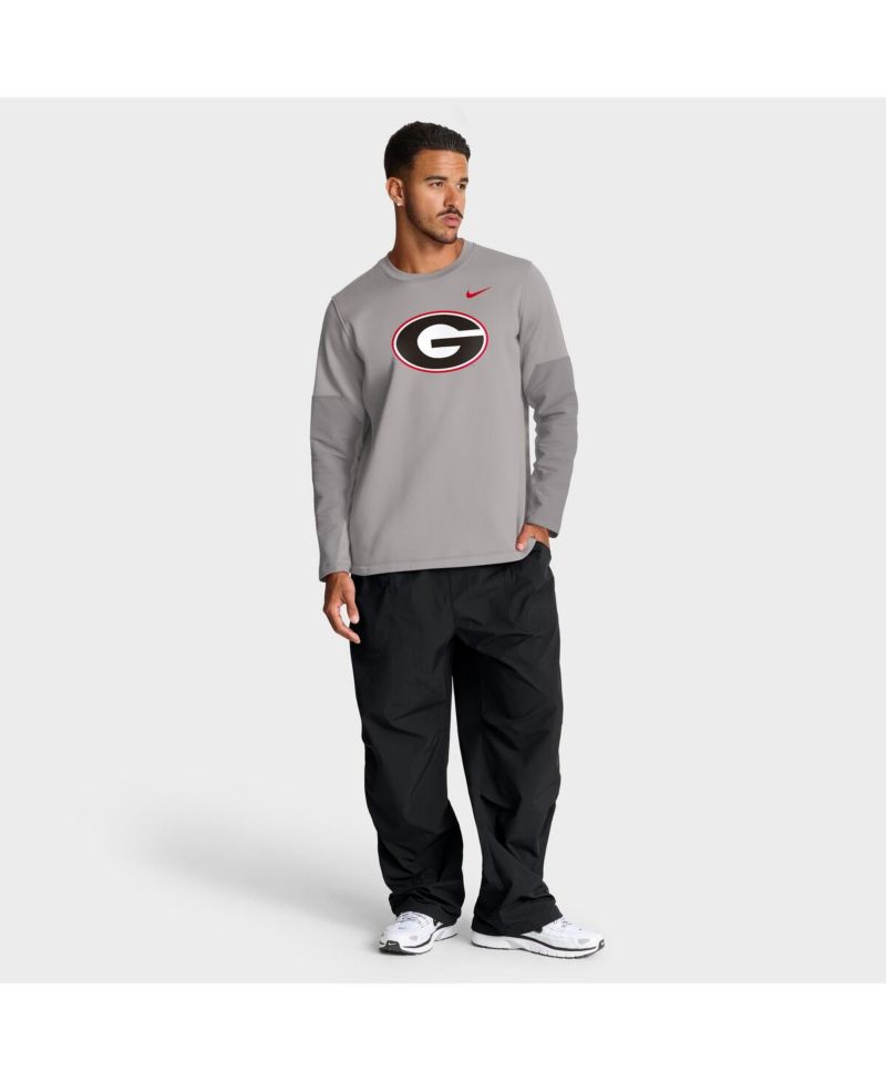 Men's Gray Georgia Bulldogs 2025 Sideline Coach Performance Long Sleeve T-Shirt