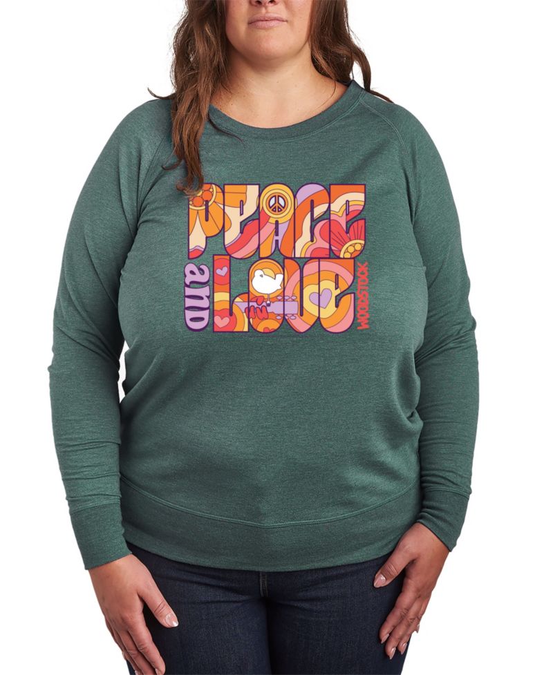 Plus Size Woodstock Peace and Love Graphic Pullover Top