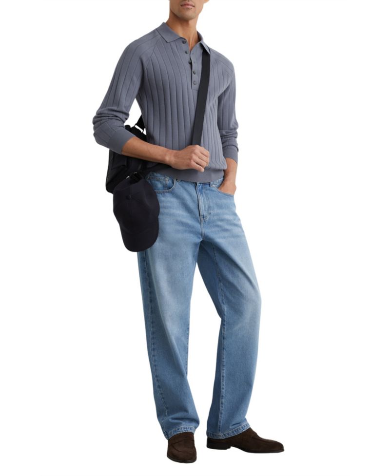 Men's Dillingham Wide-Ribbed Half-Button Polo Sweater