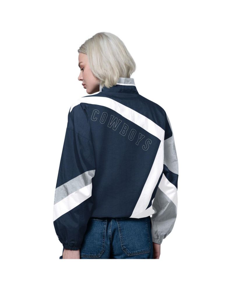 Women's Navy/Silver Dallas Cowboys 1st Quarter Full-Zip Windbreaker Jacket