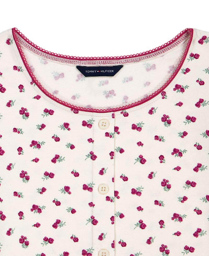 Футболка с коротким рукавом Henley для девочек 7-16 лет с принтом