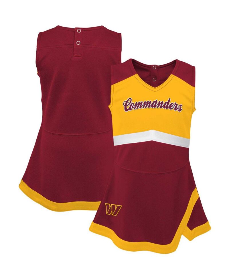 Baby Boys and Girls Burgundy Washington Commanders Cheer Captain Jumper Dress