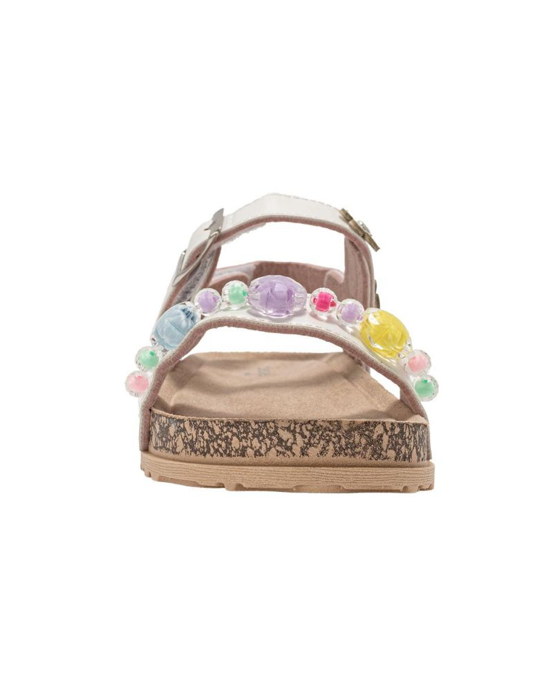 Little Girls Footbed Sandals - Comfortable Design & Beaded Ankle Strap