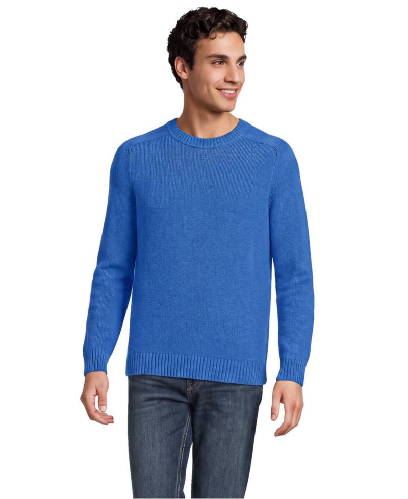 Men's Long Sleeve Fuzzy Crewneck Sweater