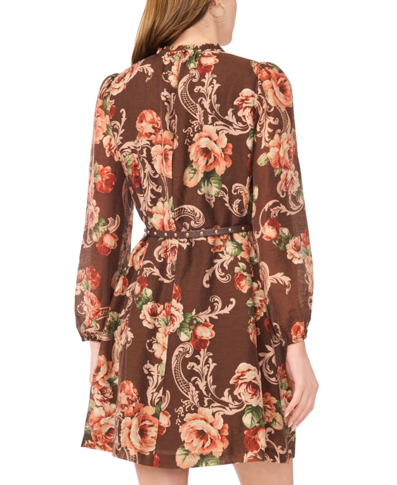 Women's Floral-Print Ruffle Dress